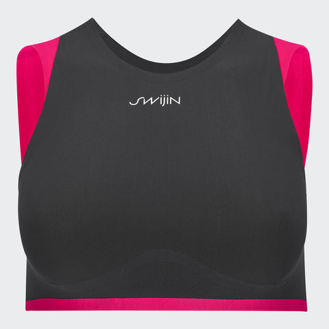 The Freeli Sports Bra - XS / Medium Grey / Hot Pink